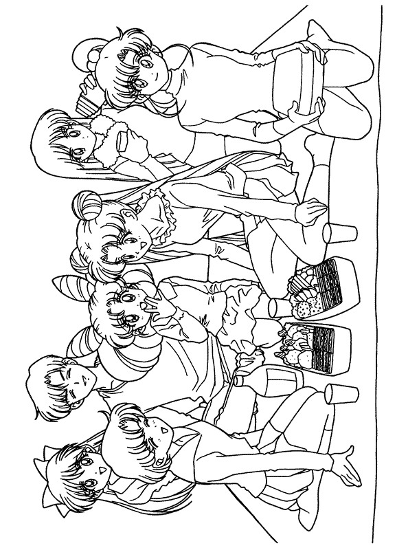 Plansa de colorat cu Sailor Moon 28 21